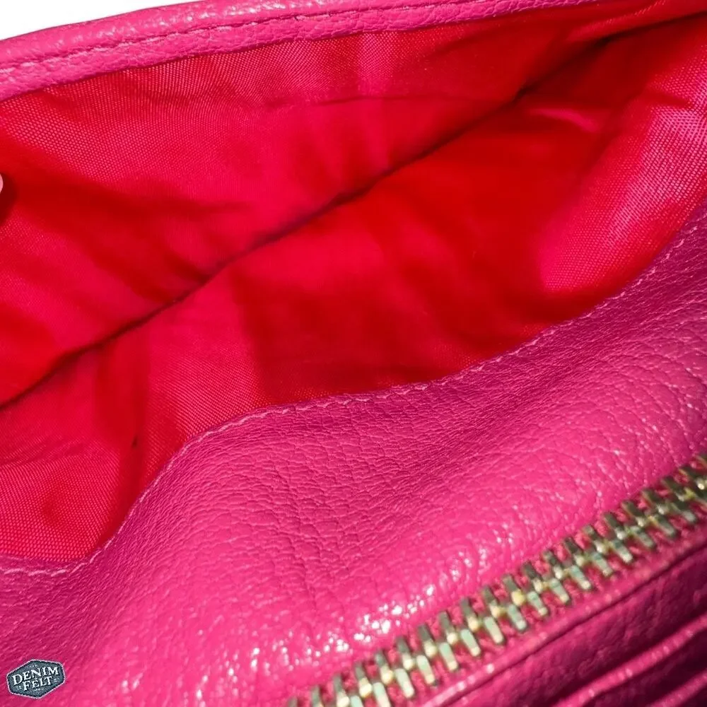 Miu‎ Miu Pink Bicolor/Two Tone Leather Continental Flap Snap Long Wallet